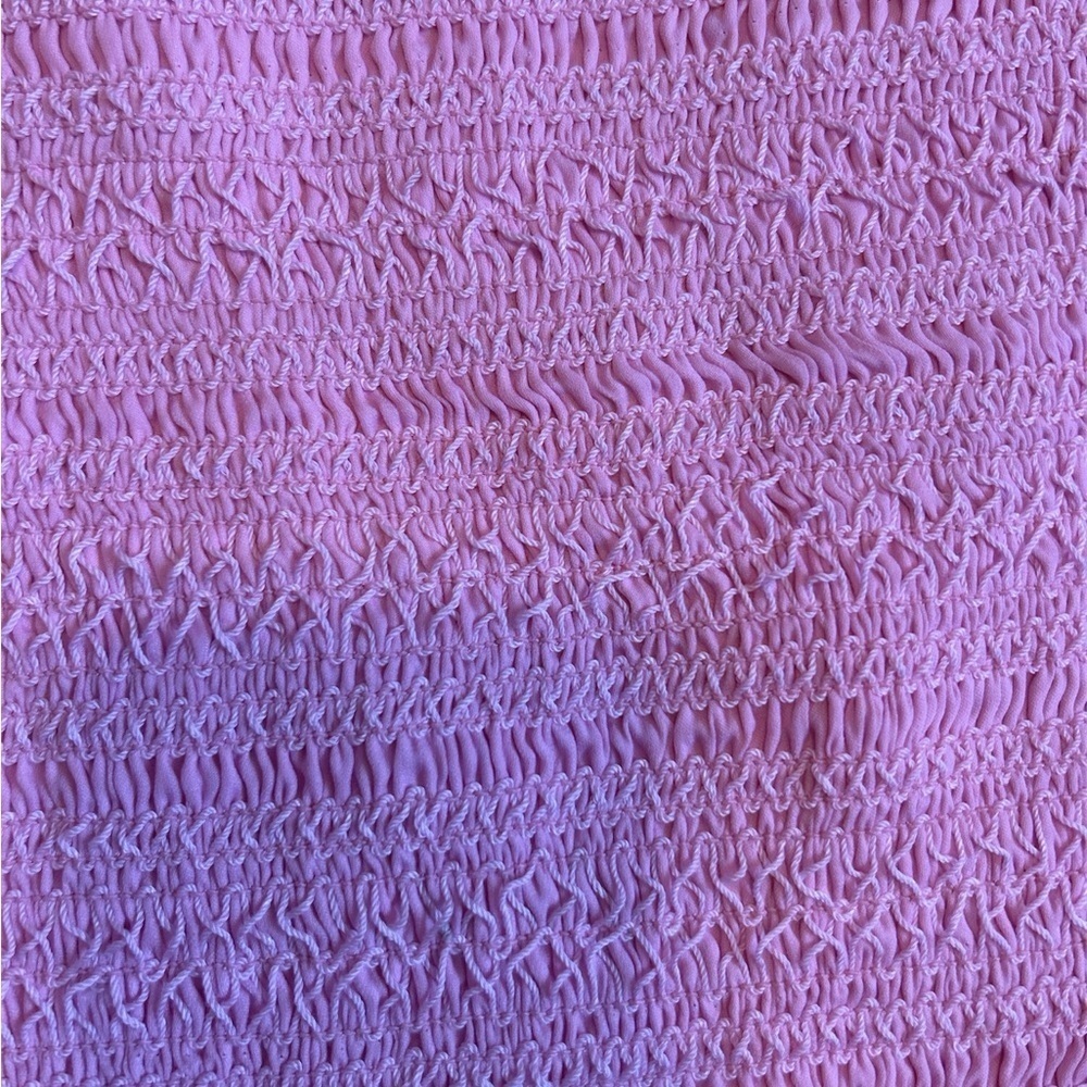 dolan Smocked Puff Sleeve Cropped Pink Blouse Shirt Small - Picture 4 of 7